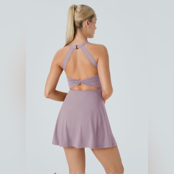 Halara Backless Twisted Active Dress in Pink Purple Color Size XS - Picture 2 of 10